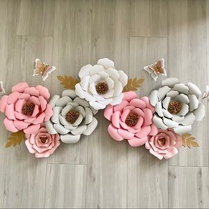 Paper Flower & Butterfly Wall Decor